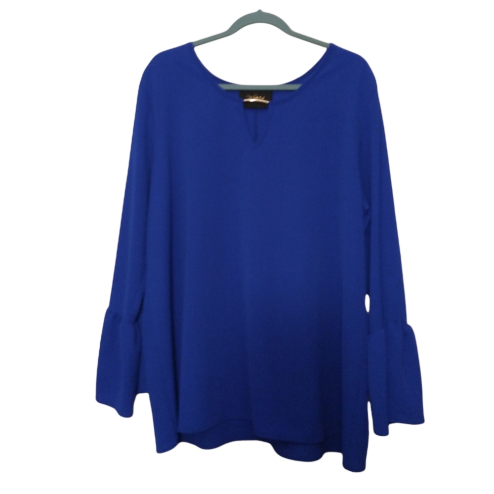 Wishful Royal Blue Bell Sleeve 2X Tunic